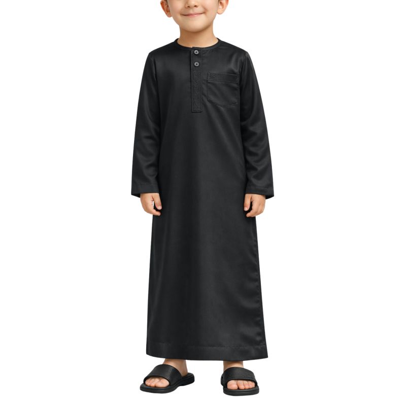 Qamis Enfant– Tissu Glacé Coréen – Col Rond – Manches Longues – Soundouss