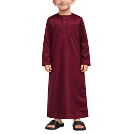 Qamis Enfant– Tissu Glacé Coréen – Col Rond – Manches Longues – Soundouss