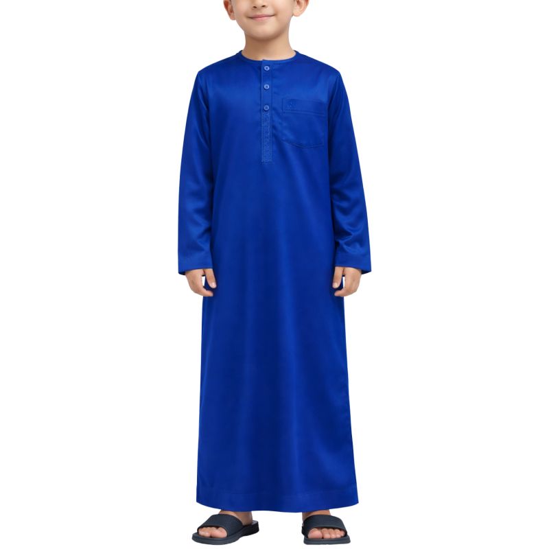 Qamis Enfant– Tissu Glacé Coréen – Col Rond – Manches Longues – Soundouss