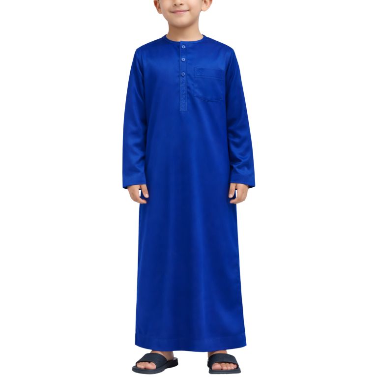 Qamis Enfant– Tissu Glacé Coréen – Col Rond – Manches Longues – Soundouss