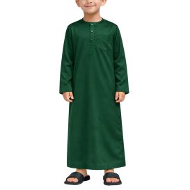 Qamis Enfant– Tissu Glacé Coréen – Col Rond – Manches Longues – Soundouss