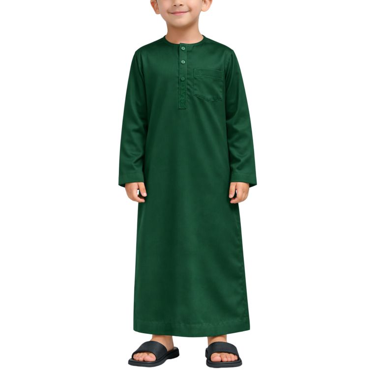 Qamis Enfant– Tissu Glacé Coréen – Col Rond – Manches Longues – Soundouss