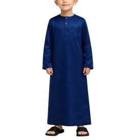 Qamis Enfant– Tissu Glacé Coréen – Col Rond – Manches Longues – Soundouss