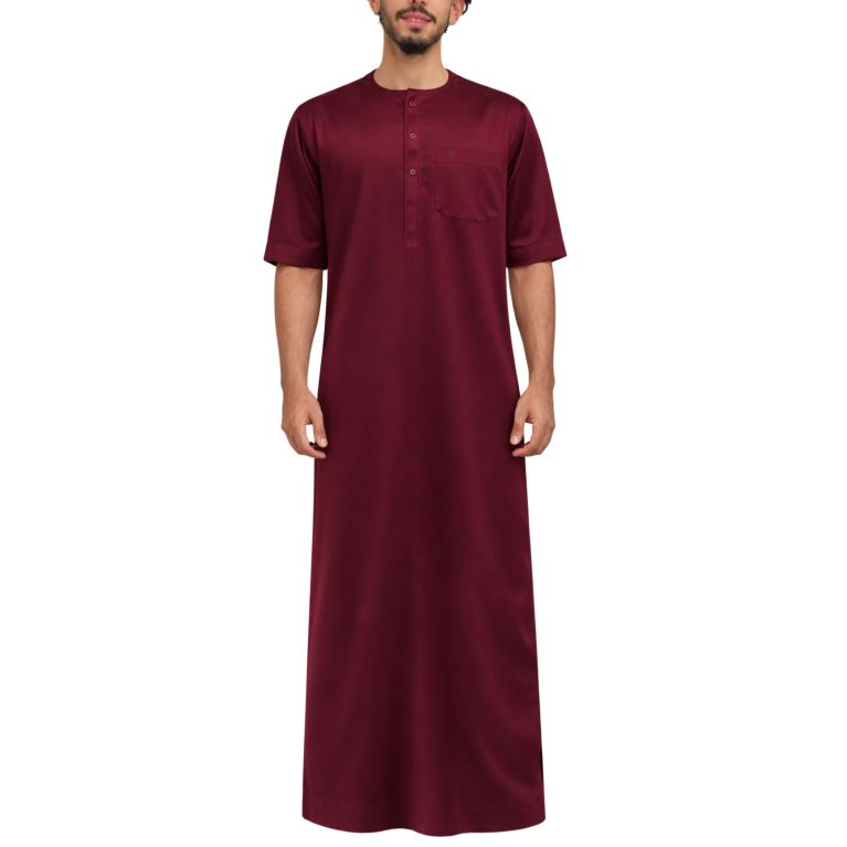 Qamis Homme – Tissu Glacé Coréen – Col Rond – Manches court– Soundouss