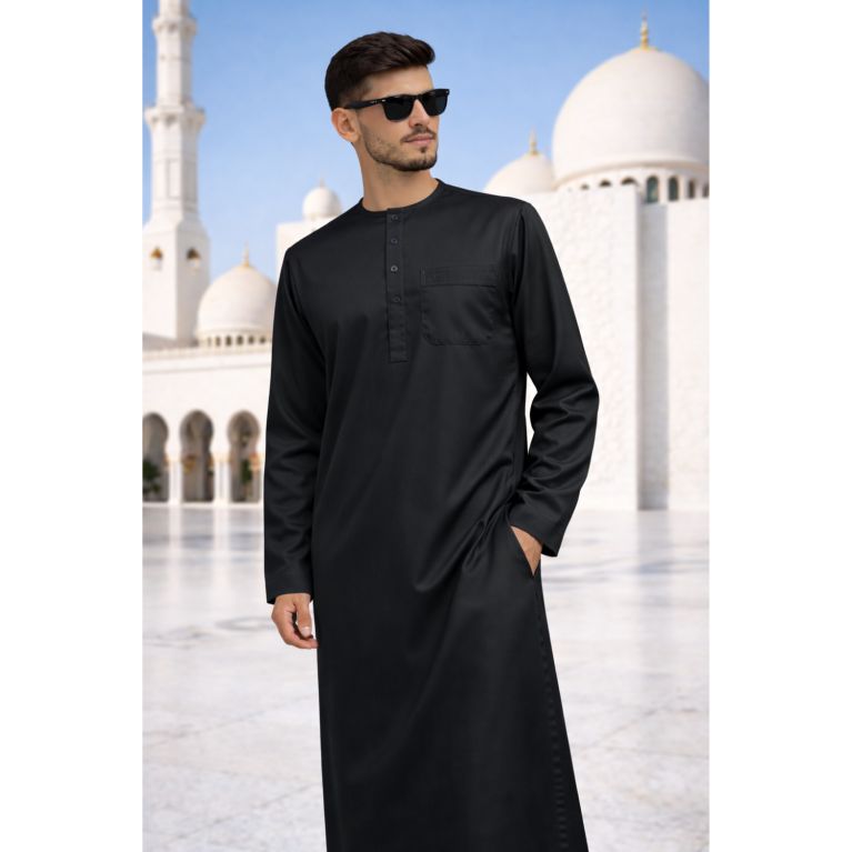 Men’s thobe in cooling ice fabric with long sleeves - Soundouss