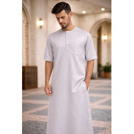 Men’s thobe in cooling ice fabric with short sleeves - Soundouss