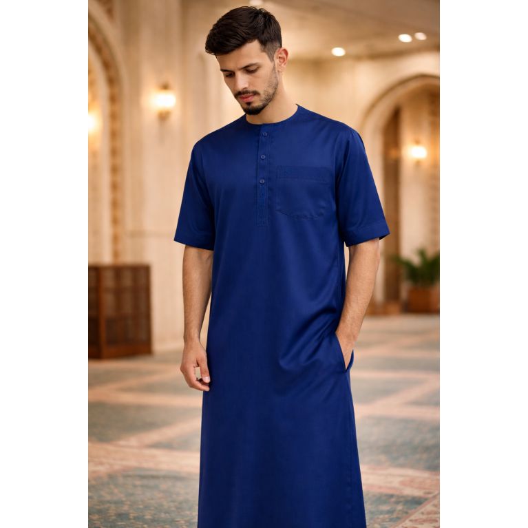 Men’s thobe in cooling ice fabric with short sleeves - Soundouss