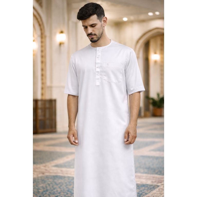 Men’s thobe in cooling ice fabric with short sleeves - Soundouss