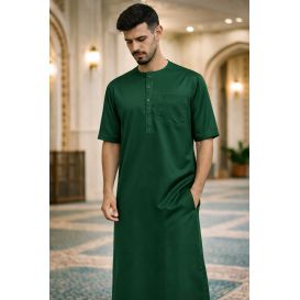 Men’s thobe in cooling ice fabric with short sleeves - Soundouss