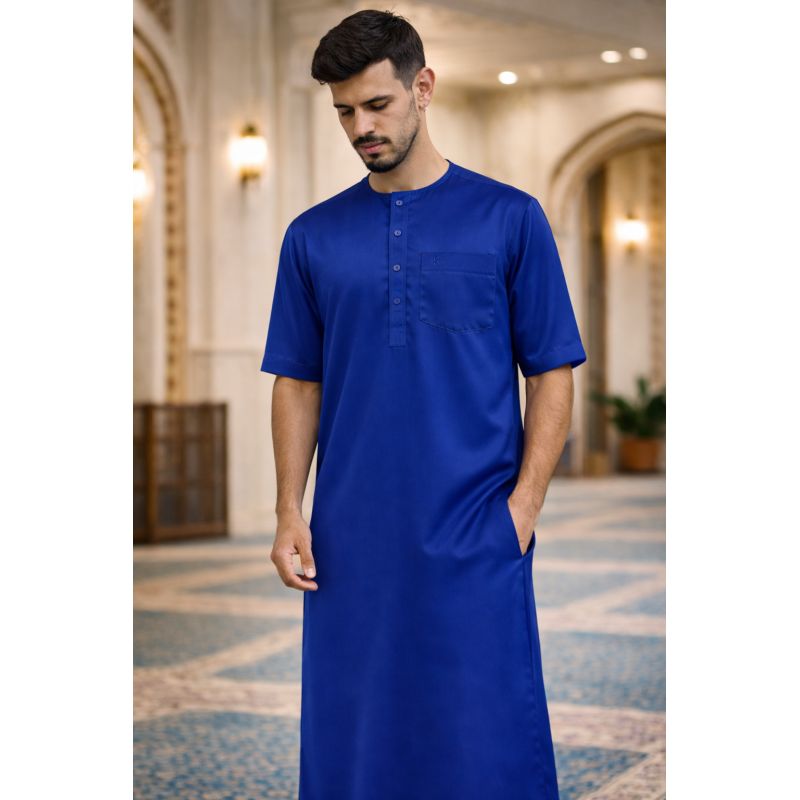 Men’s thobe in cooling ice fabric with short sleeves - Soundouss