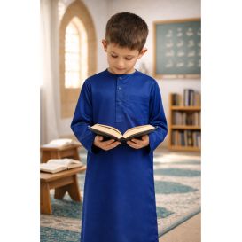 Qamis Enfant– Tissu Glacé Coréen – Col Rond – Manches Longues – Soundouss