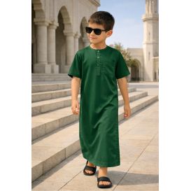 Soundouss kids thobe in cooling ice fabric with short sleeves