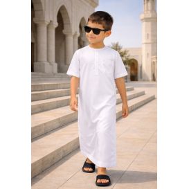 Soundouss kids thobe in cooling ice fabric with short sleeves