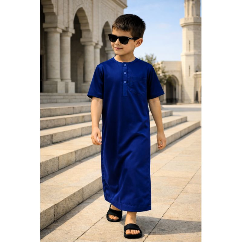 Soundouss kids thobe in cooling ice fabric with short sleeves
