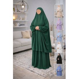 Jilbab 2 pièces Soie de Médine – Soundouss – Taille unique