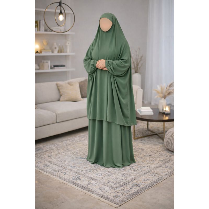 Soundouss 2-Piece Jilbab – Medina Silk – One Size
