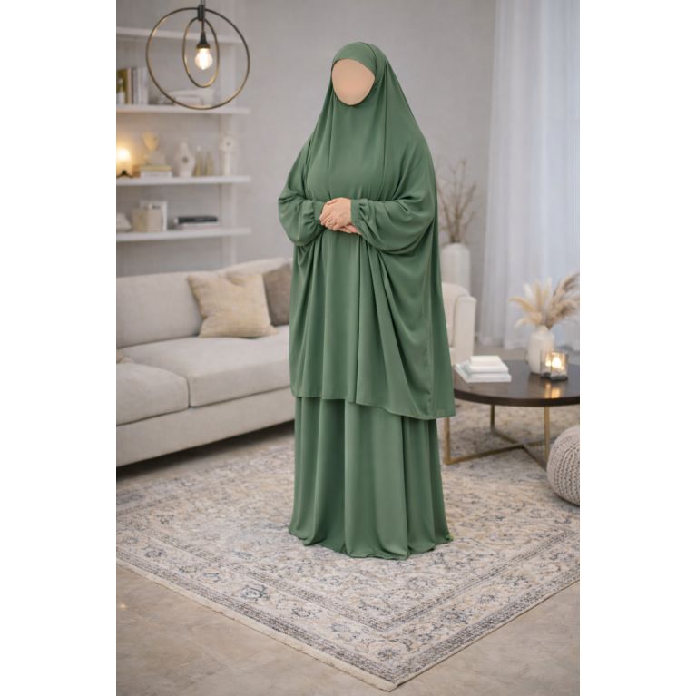 Soundouss 2-Piece Jilbab – Medina Silk – One Size