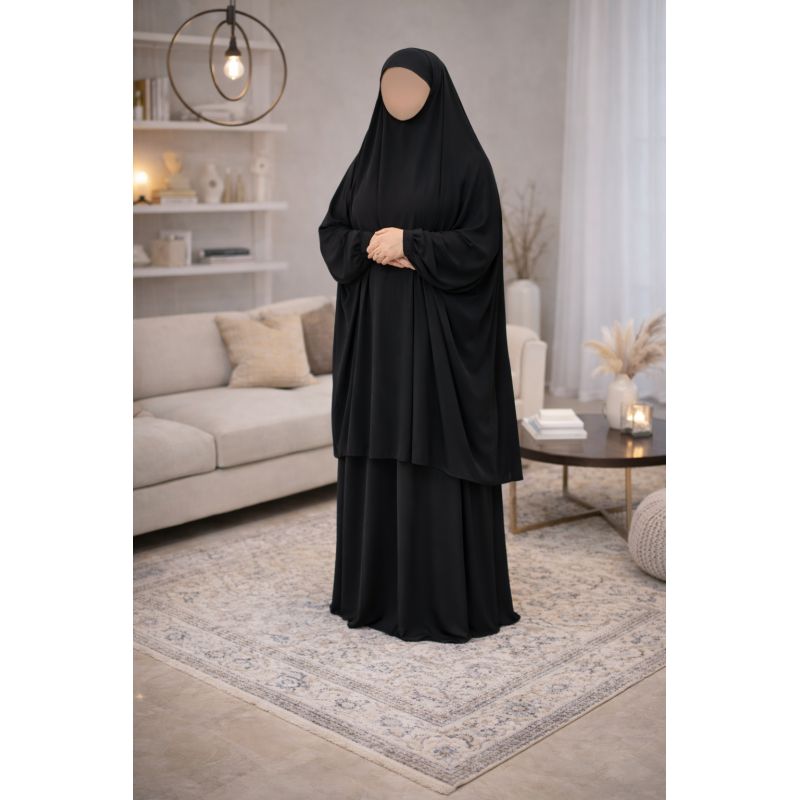 Jilbab 2 pièces Soie de Médine – Soundouss – Taille unique