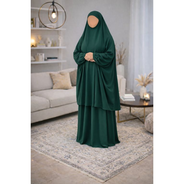 Soundouss 2-Piece Jilbab – Medina Silk – One Size