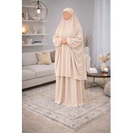 Jilbab 2 pièces Soie de Médine – Soundouss – Taille unique