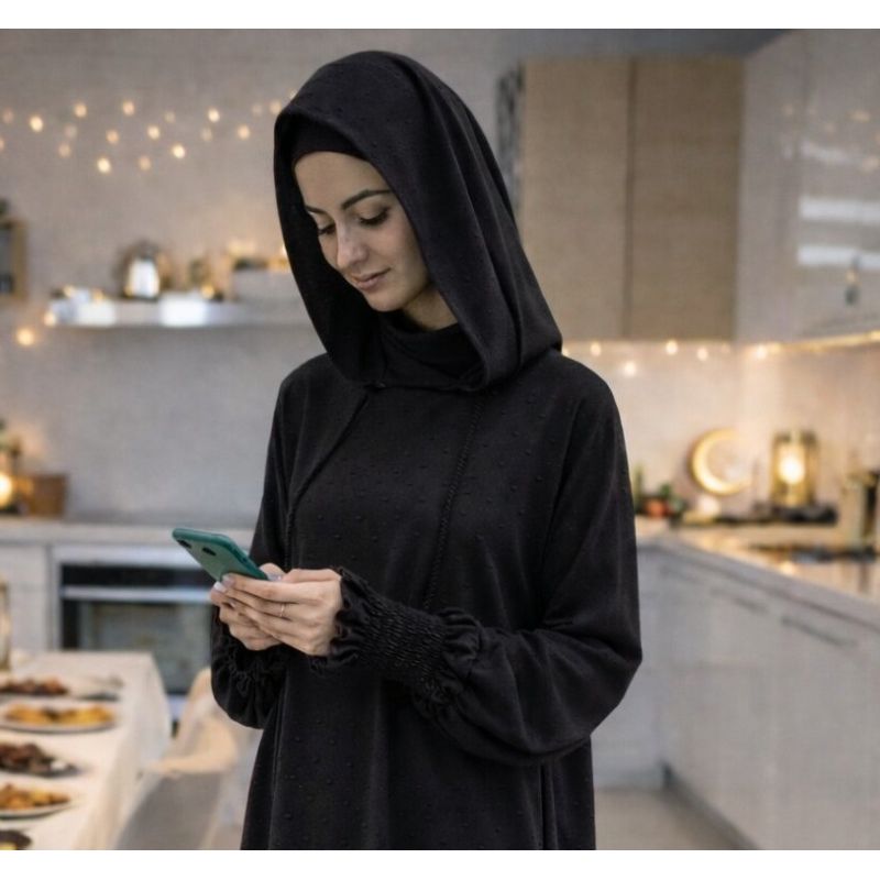 Jilbab long 1 pièce femme Soundouss avec capuche double style
