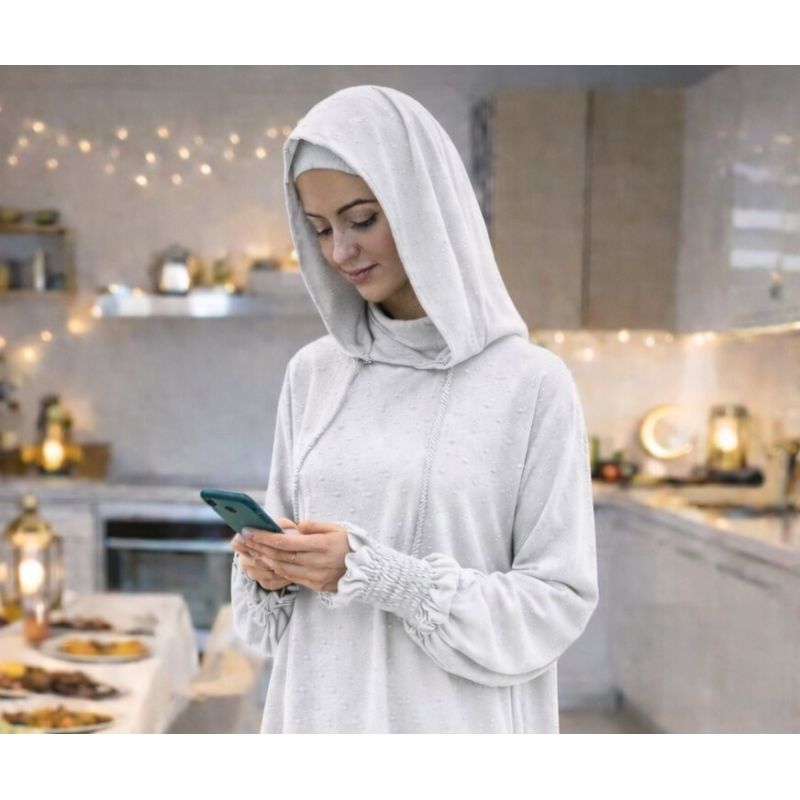 Women’s 1 Piece Jilbab Soundouss with Hood and Inner Underscarf