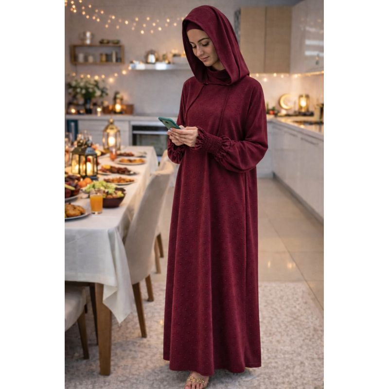 Women’s 1 Piece Jilbab Soundouss with Hood and Inner Underscarf