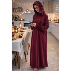 Women’s 1 Piece Jilbab Soundouss with Hood and Inner Underscarf