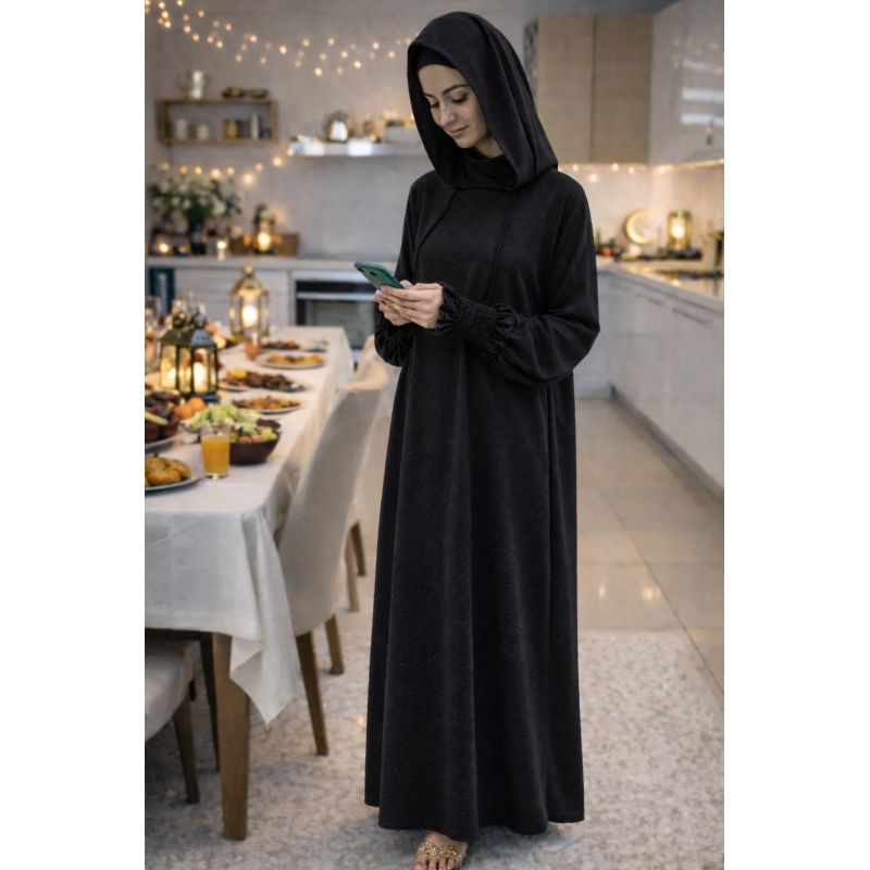 Jilbab long 1 pièce femme Soundouss avec capuche double style