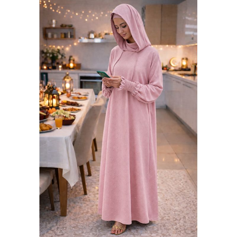 Women’s 1 Piece Jilbab Soundouss with Hood and Inner Underscarf