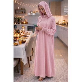 Jilbab long 1 pièce femme Soundouss avec capuche double style