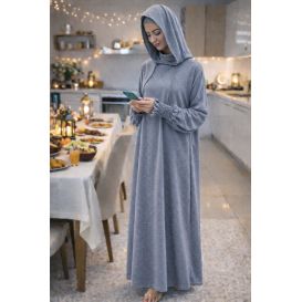 Jilbab long 1 pièce femme Soundouss avec capuche double style