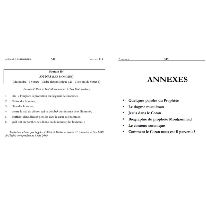 Le Coran – Traduction du sens de ses versets d’après les exégèses de référence- Edition Al Haramayn