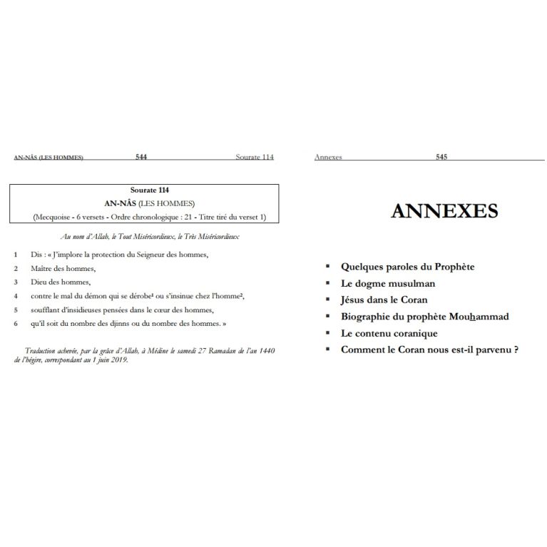 Le Coran – Traduction du sens de ses versets d’après les exégèses de référence- Edition Al Haramayn