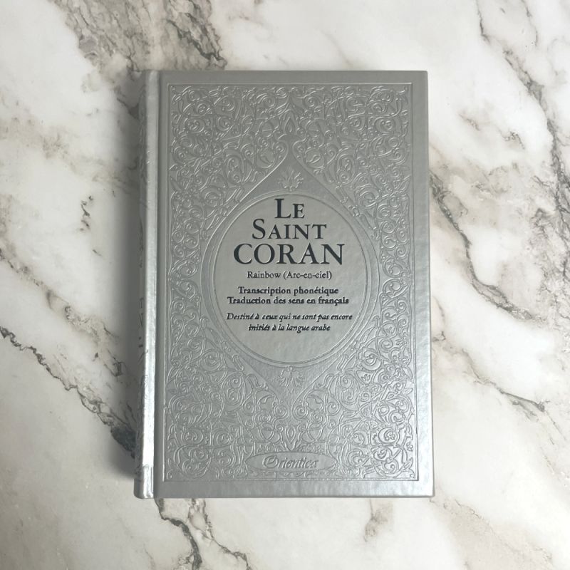 Le Saint Coran Arc en Ciel - Ar / Fr / Ph - Edition De Luxe - Couverture En Daim Argentéé