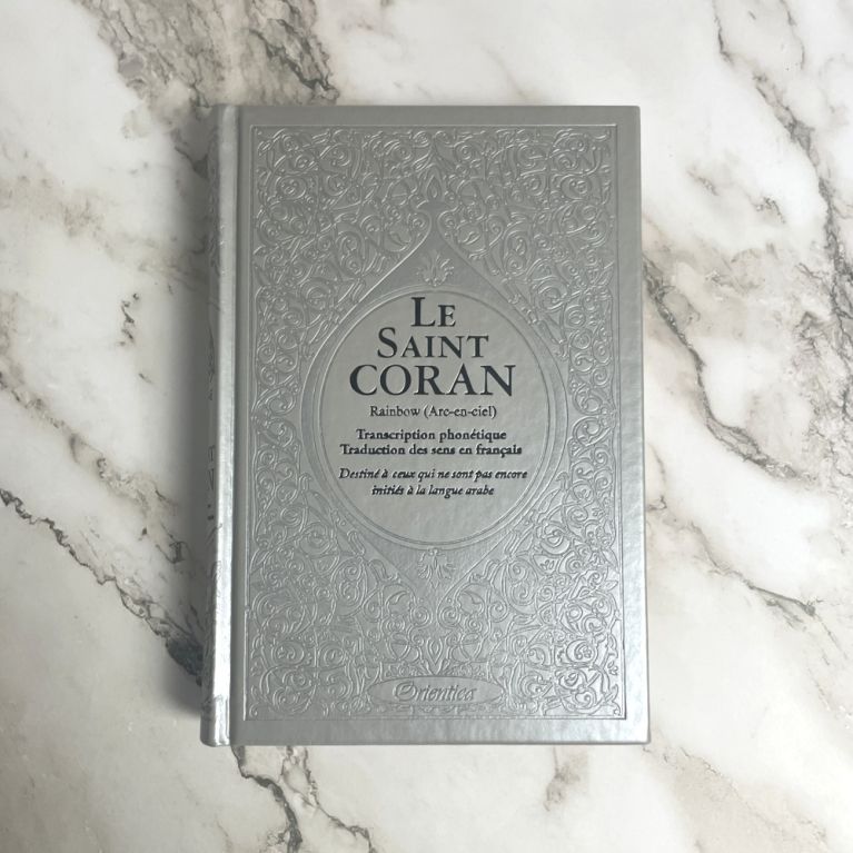 Le Saint Coran Arc en Ciel - Ar / Fr / Ph - Edition De Luxe - Couverture En Daim Argentéé