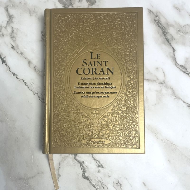 Le Saint Coran Arc en Ciel - Ar / Fr / Ph - Edition De Luxe - Couverture En Daim Doré