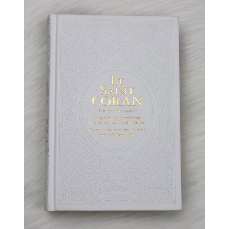 Le Saint Coran Arc en Ciel - Ar / Fr / Ph - Edition De Luxe - Couverture En Daim Blanc