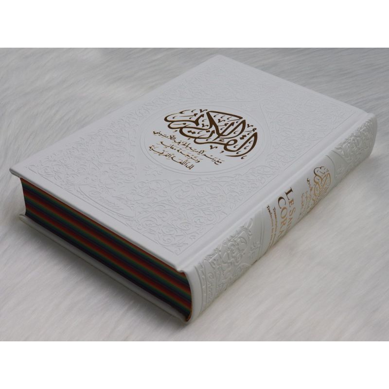 Le Saint Coran Arc en Ciel - Ar / Fr / Ph - Edition De Luxe - Couverture En Daim Blanc