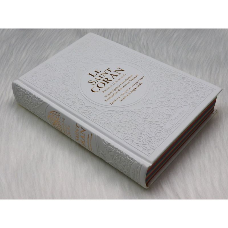 Le Saint Coran Arc en Ciel - Ar / Fr / Ph - Edition De Luxe - Couverture En Daim Blanc