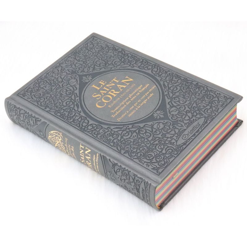 Le Saint Coran Arc en Ciel - Ar / Fr / Ph - Edition De Luxe - Couverture En Daim Gris