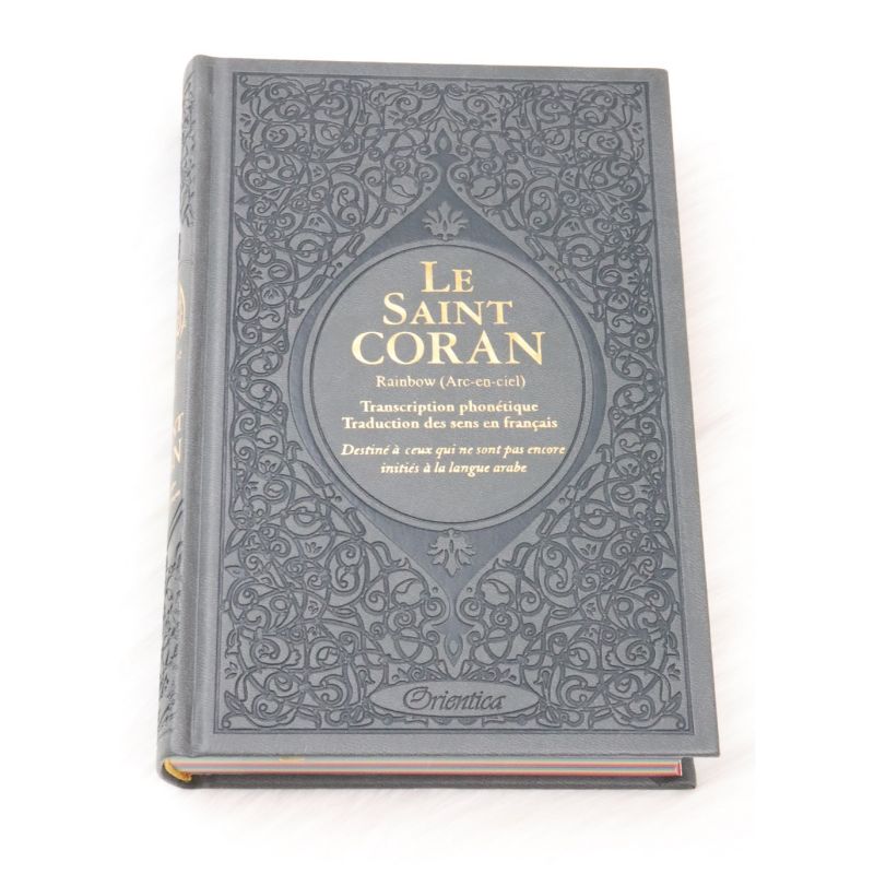 Le Saint Coran Arc en Ciel - Ar / Fr / Ph - Edition De Luxe - Couverture En Daim Gris