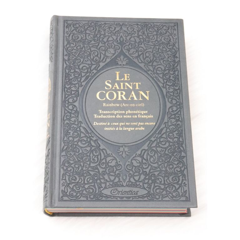 Le Saint Coran Arc en Ciel - Ar / Fr / Ph - Edition De Luxe - Couverture En Daim Gris