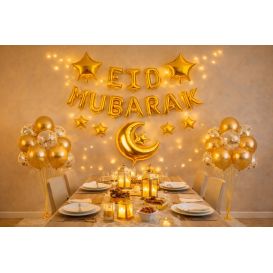 Eid Mubarak Party Decoration Kit with Balloons & Garland