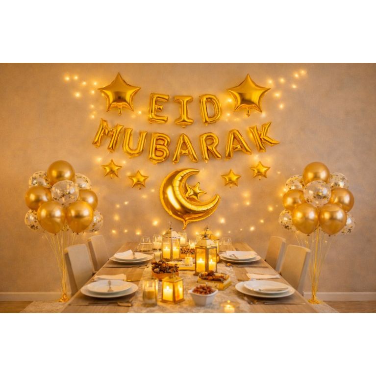 Eid Mubarak Party Decoration Kit with Balloons & Garland