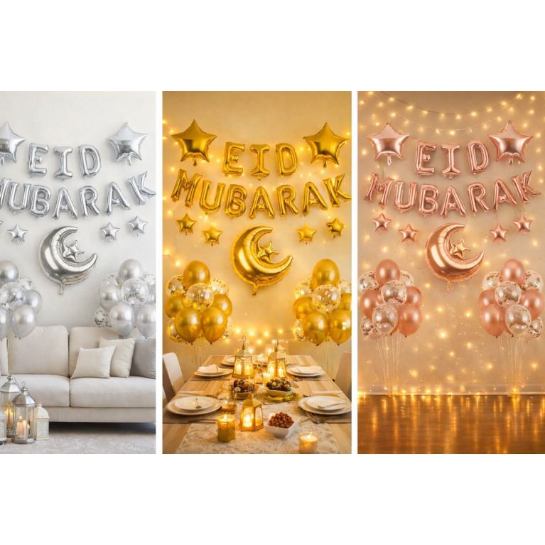 Eid Mubarak Party Decoration Kit with Balloons & Garland
