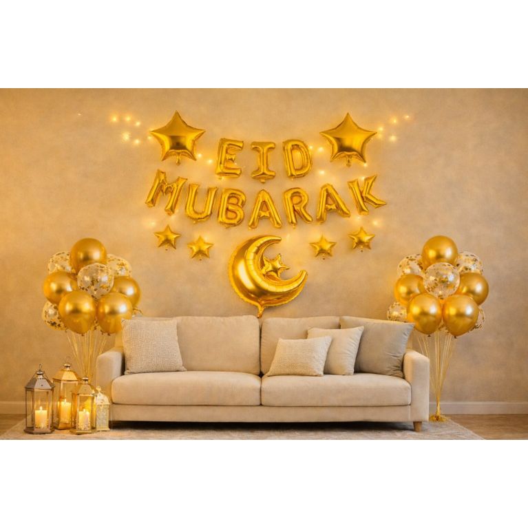 Eid Mubarak Party Decoration Kit with Balloons & Garland