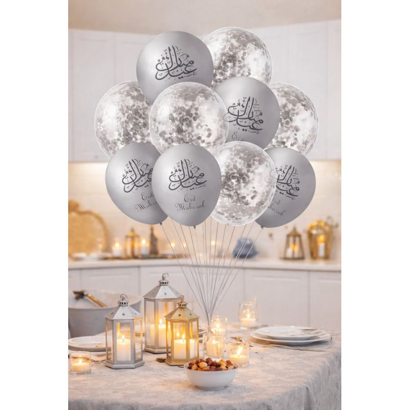 Eid Mubarak Balloons – Pack of 10 Party Decoration