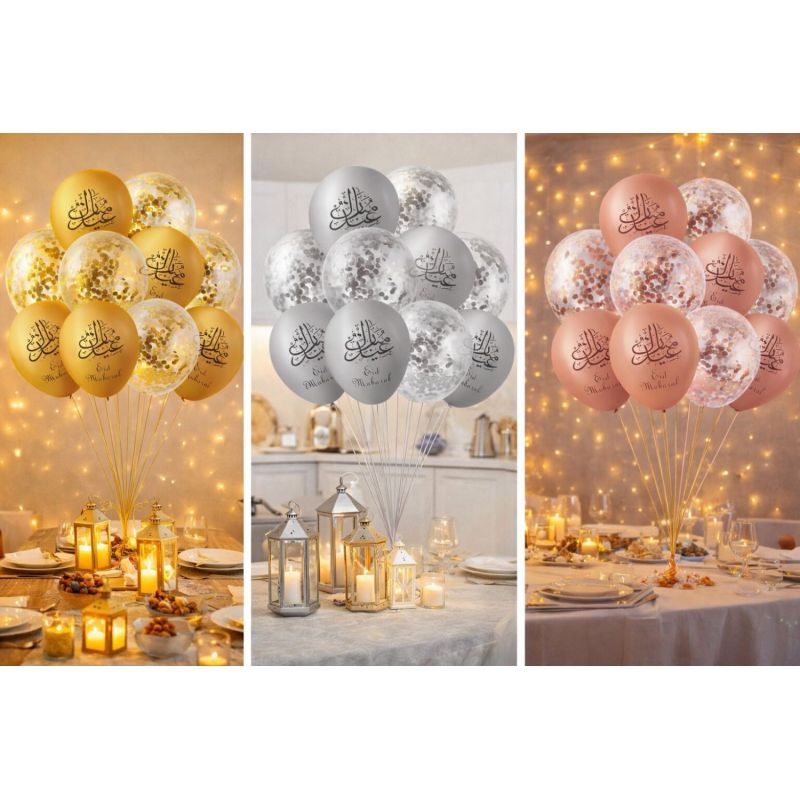 Eid Mubarak Balloons – Pack of 10 Party Decoration