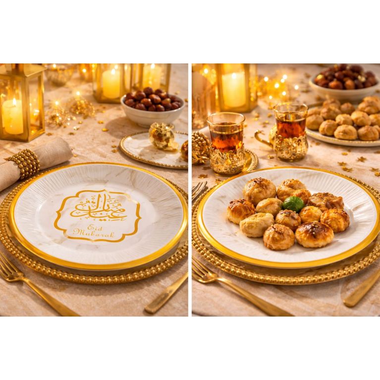 Eid Mubarak Paper Plates – Pack of 10